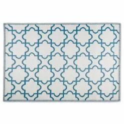 DIIĀ® Storm Blue & White Lattice Outdoor Rug, 4ft. x 6ft.