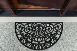 DII® Welcome Scroll Half Moon Rubber Doormat