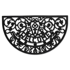 DII® Welcome Scroll Half Moon Rubber Doormat