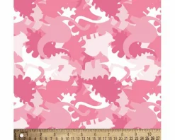 Dinosaurs Pink Flannel Fabric | By The Yard | Sewing and Crafting | 42 inches wide