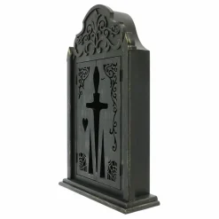 18" Distressed Black Sword Mirror Box Tabletop Décor by Ashland®