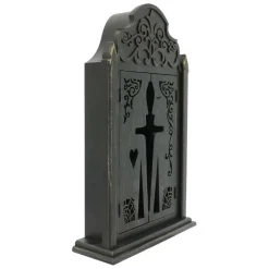 18" Distressed Black Sword Mirror Box Tabletop Décor by Ashland®