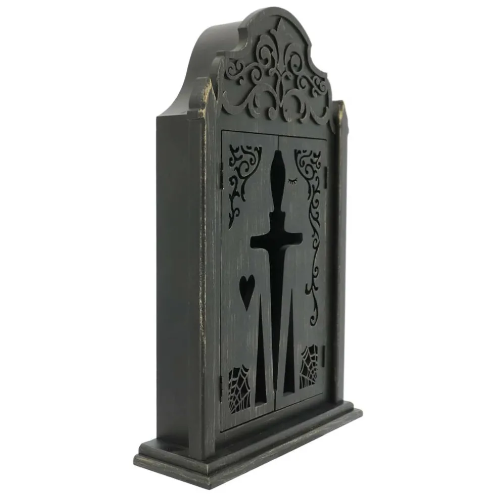 18" Distressed Black Sword Mirror Box Tabletop Décor by Ashland®