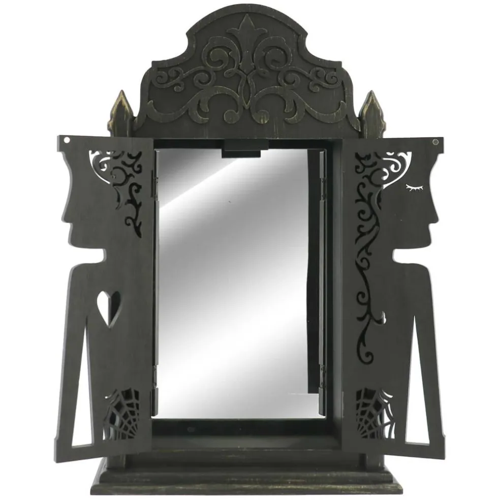 18" Distressed Black Sword Mirror Box Tabletop Décor by Ashland®