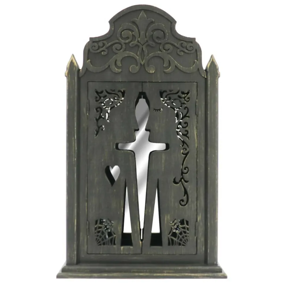 18" Distressed Black Sword Mirror Box Tabletop Décor by Ashland®