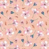 Ditsy Blooms Peach Anti-Pill Premium Fleece Fabric | By The Yard