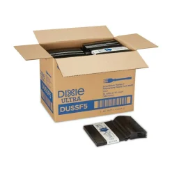 Dixie SmartStock Tri-Tower Mediumweight Polystyrene Dispensing Fork - Black (960/Carton)