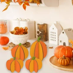 DIY 3D Pumpkins Wood Crafts to Paint 3.15 x 3.15 x 0.12 inches