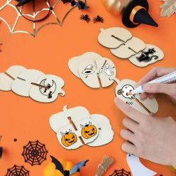 DIY 3D Pumpkins Wood Crafts to Paint 3.15 x 3.15 x 0.12 inches