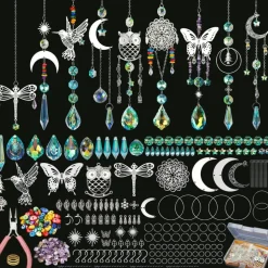DIY Suncatcher Kit 460pcs Sun Catchers Making Supplies Art and Crafts for Adults Hanging Prism Sun Catcher with Crystals Ball Indoor Window Home Wedding Garden Festival Decor Gifts
