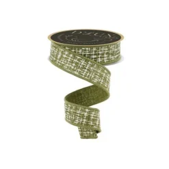 D'Lux Moss Green Knit Ribbon 1.5 Inch x 10 Yards-LX329152