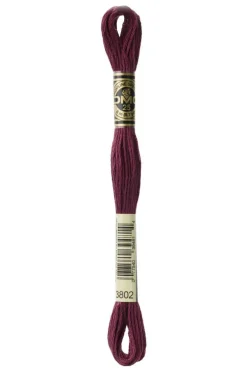 DMC® - 3802 -- Aubergine (Dark Purple) -- Six-Strand Embroidery Floss Skein