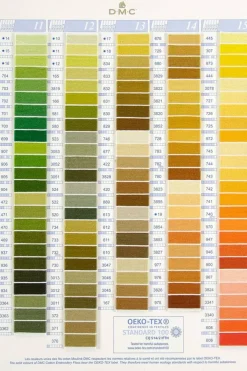 DMC Needlework Threads Color Card w/ Real thread