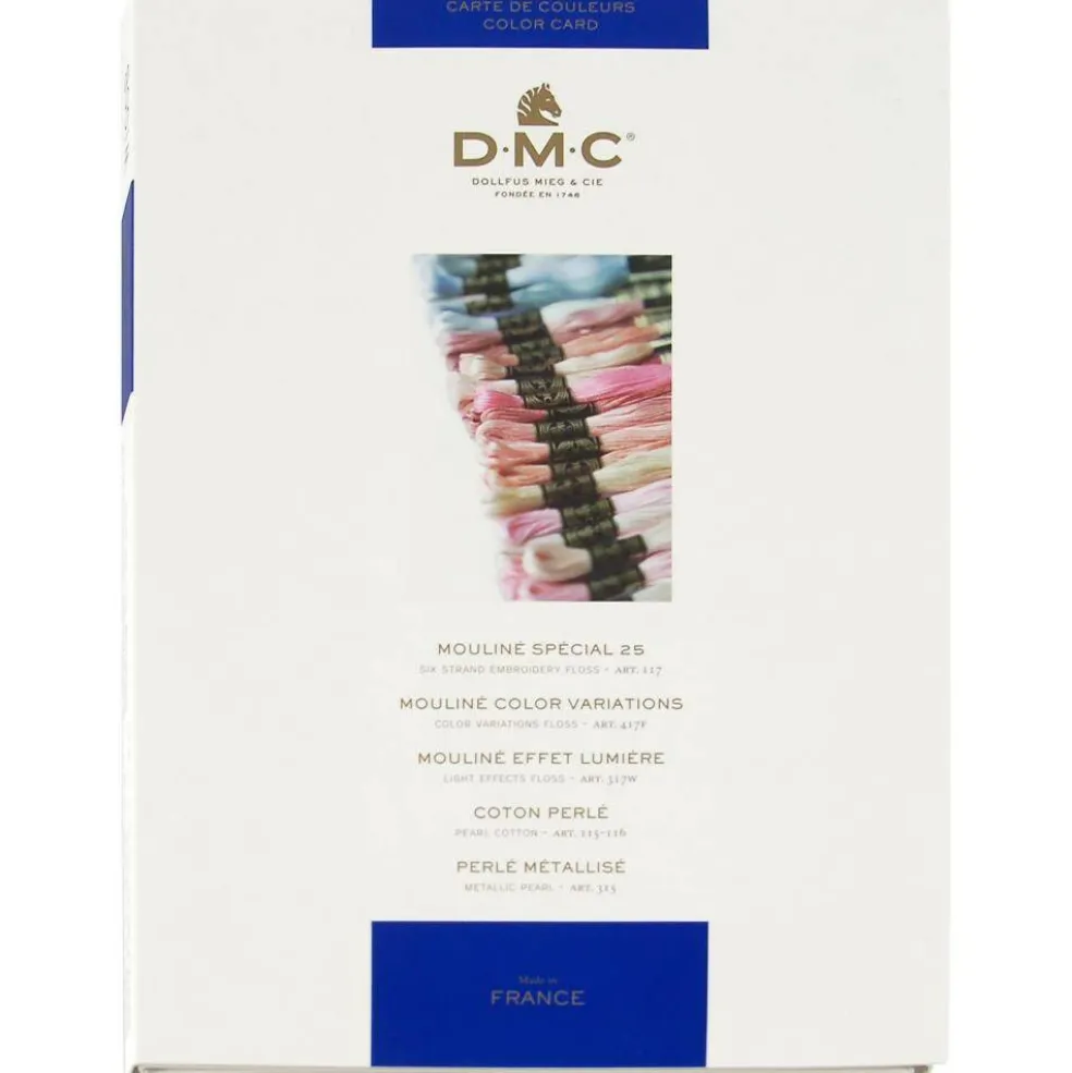 DMC Needlework Threads Color Card w/ Real thread
