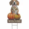 29" Dog & Pumpkin Welcome Metal Yard Stake by Ashland®