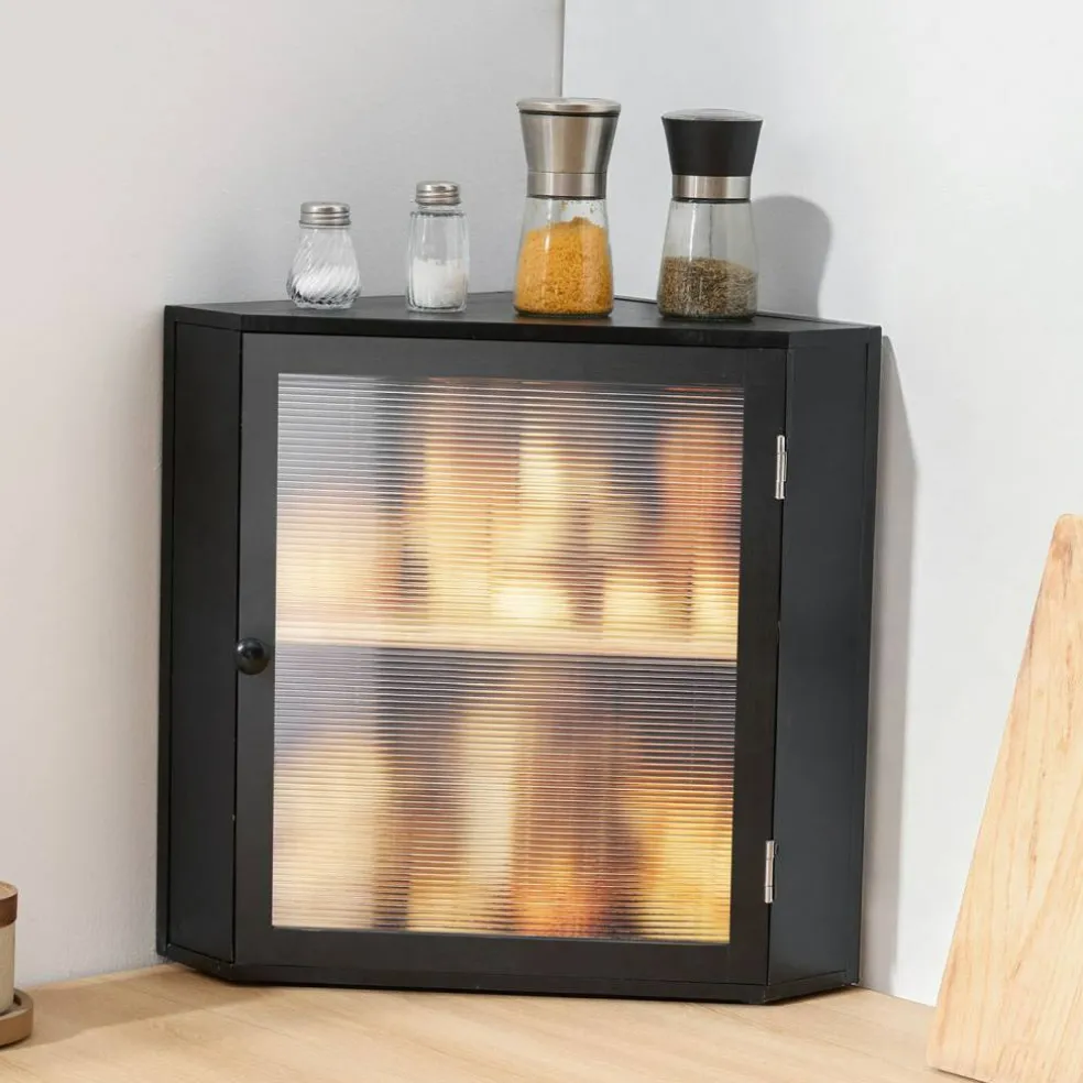Double Layer Corner Bread Box wicker Bread Storage Bin with Adjustable Shelf, Ventilated Design for Kitchen Counter