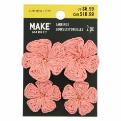 Double Raffia Flower Earrings by Make Market®