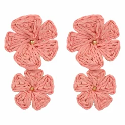 Double Raffia Flower Earrings by Make Market®