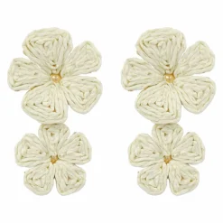 Double Raffia Flower Earrings by Make Market®