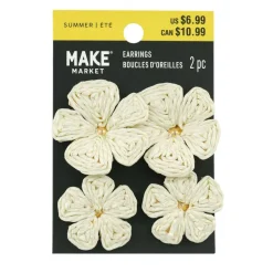 Double Raffia Flower Earrings by Make Market®