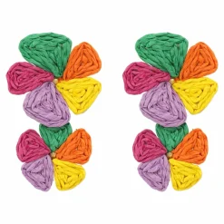 Double Raffia Flower Earrings by Make Market®