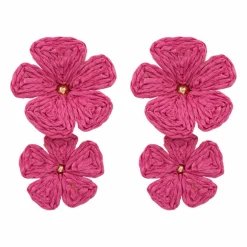 Double Raffia Flower Earrings by Make Market®