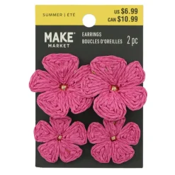 Double Raffia Flower Earrings by Make Market®