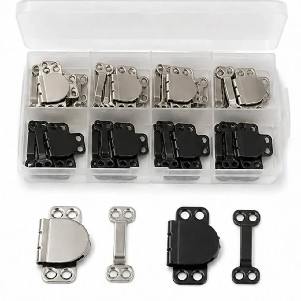 1 Dozen Black or Silver Metal Hook Eye Closures Sewing Craft