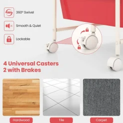 9-Drawer Mobile Storage Cart with Casters, Metal Frame, Colorful Drawers
