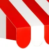 3-D Red & White Awning Party Wall Decoration