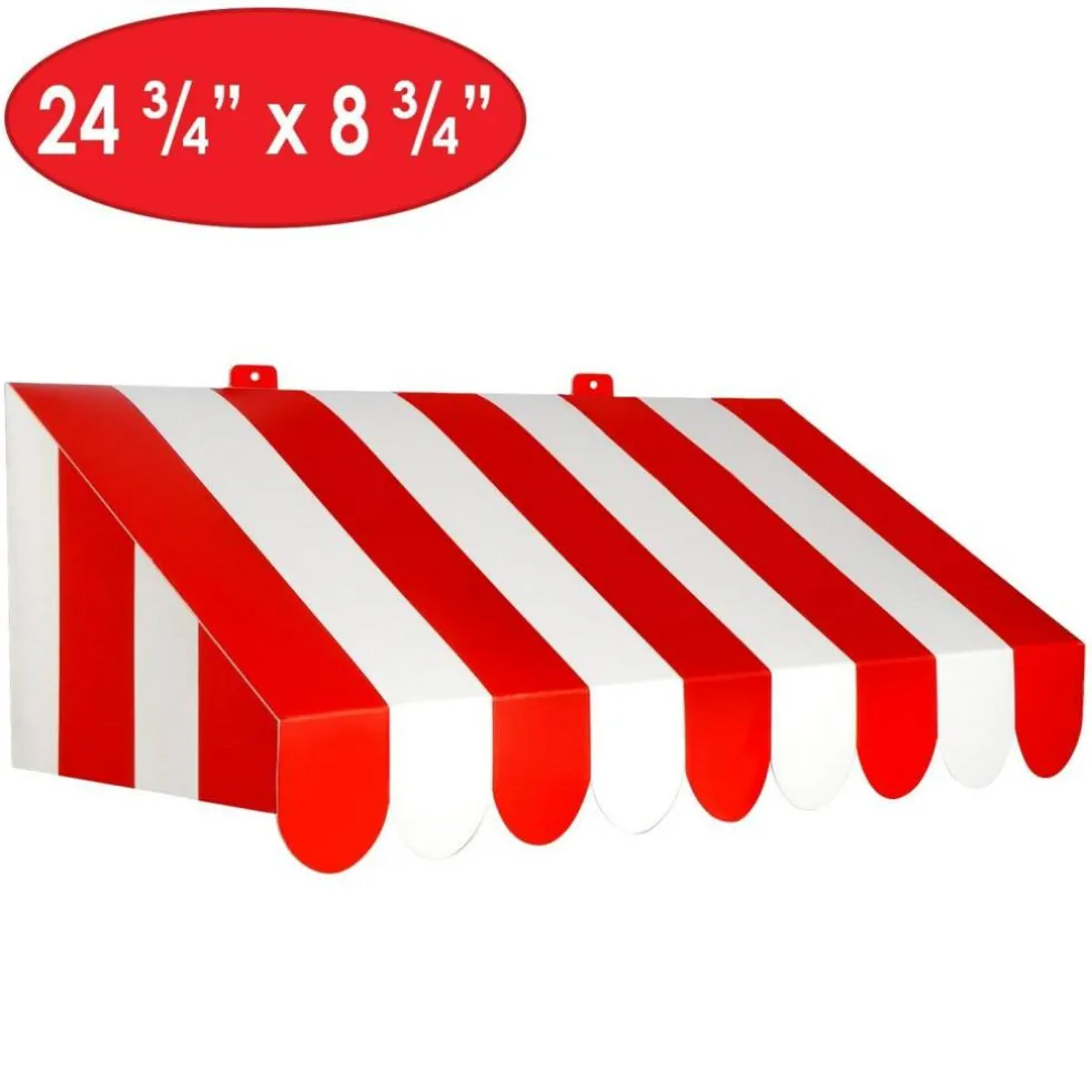 3-D Red & White Awning Party Wall Decoration
