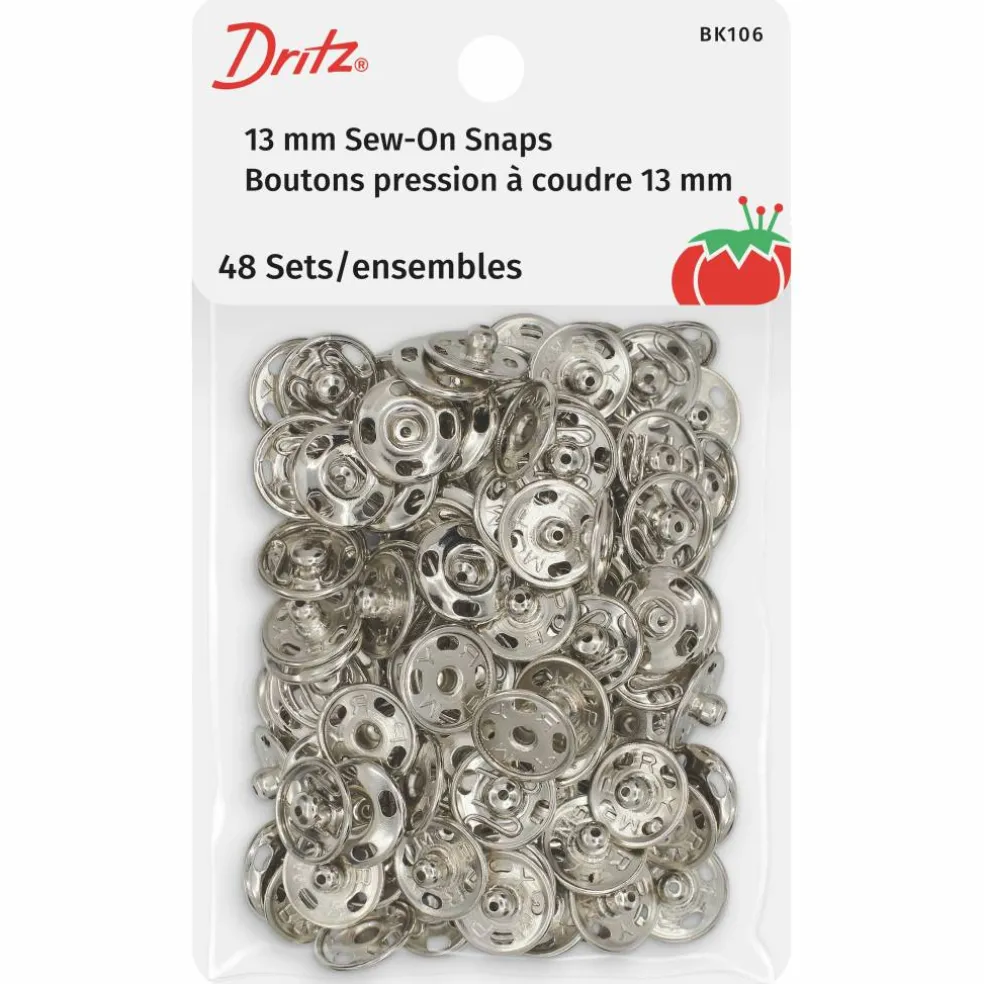 Dritz® 1/2" Silver Sew-On Snaps, 48 Sets