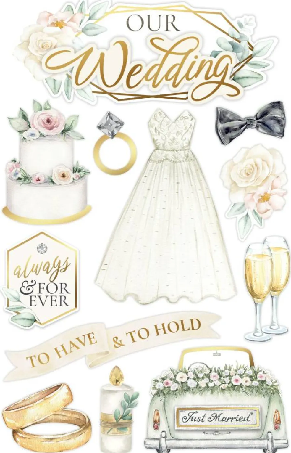 3D Scrapbook Sticker - Our Wedding