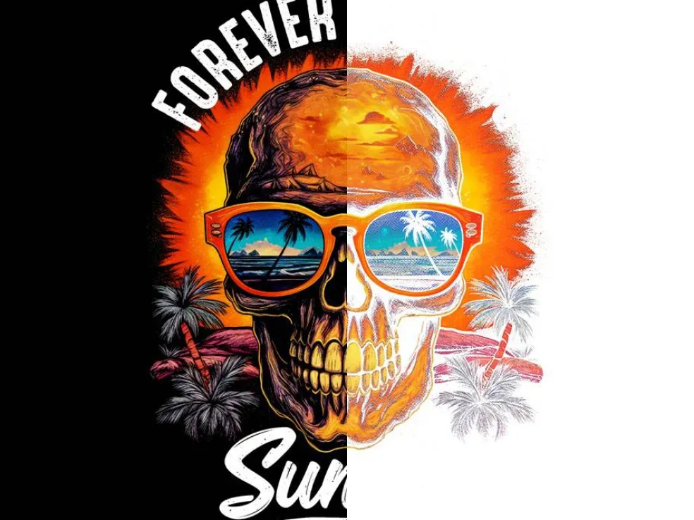 #209 DTF Print- Chasing Sunsets - Half Tone (FOR BLACK SHIRTS ONLY)