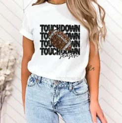 #254 DTF Print- Football Faux Sequins