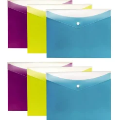 Dual Pocket Snap Poly Envelope, Letter Size, 3 Per Pack, 2 Packs