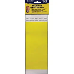 DuPont™ Tyvek® Security Wristbands, Yellow, Pack of 100