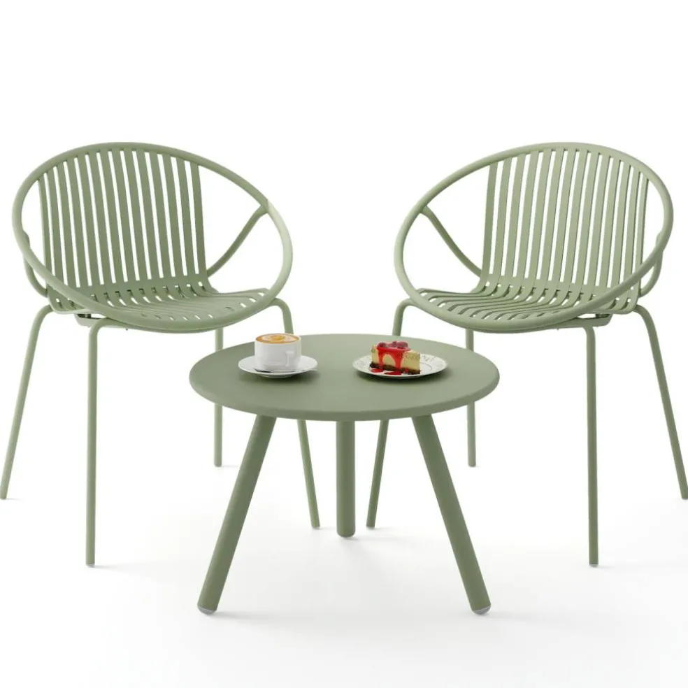 Durable All-Weather Patio Set with Round Coffee Table & Two Chairs