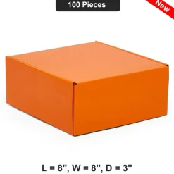 Durable Mailing Boxes Ideal for Shipping and Storage 8" x 8" x 3"