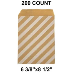 Durable White Paper Merchandise Bags 6 3/8