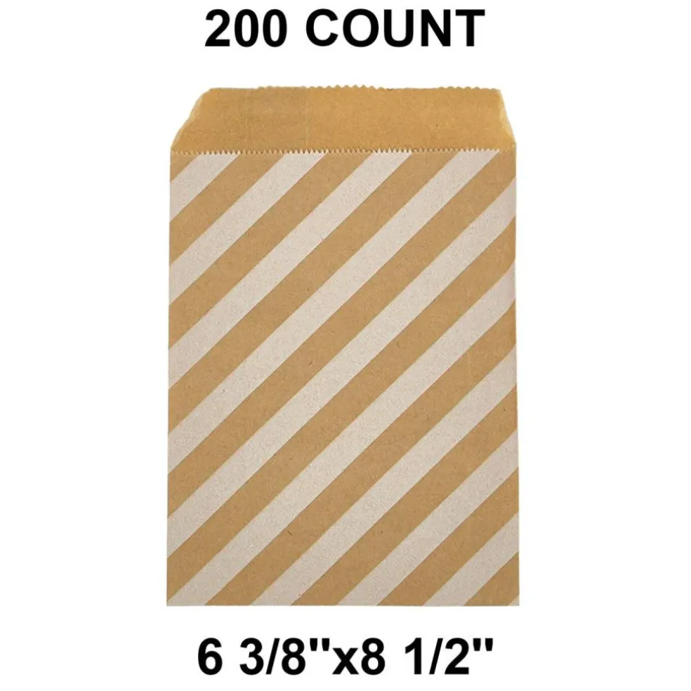 Durable White Paper Merchandise Bags 6 3/8" x 8 1/2"
