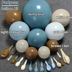Dusty Blue Brown Balloon Arch Kit (Dusty Baby Blue Brown)