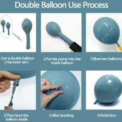 Dusty Blue Brown Balloon Arch Kit (Dusty Baby Blue Brown)
