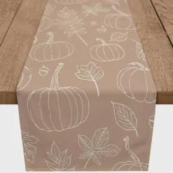 72'' Dusty Rose Fall Pattern Cotton Twill Runner