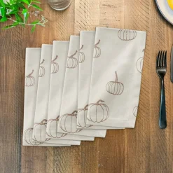 Dusty Rose Mini Pumpkin Pattern Cotton Twill Napkin