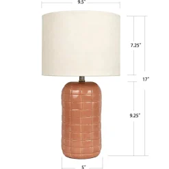 17" Dusty Terra Cotta Ceramic Tabletop Lamp by Ashland®
