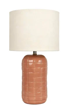 17" Dusty Terra Cotta Ceramic Tabletop Lamp by Ashland®