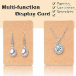 Earring Display Cards with 100 Pcs Earring Holder Cards 200 Pcs Earring Backs and 100 Jewelry Packaging for Earrings Necklace Jewelry Bags 3.5x2.4 Inches (Brown)