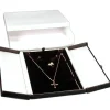 Earring Ring Necklace Combo Black & White Jewelry Box
