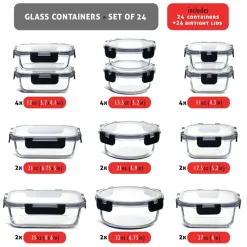 Eatex Glass Food Storage Containers with Lid